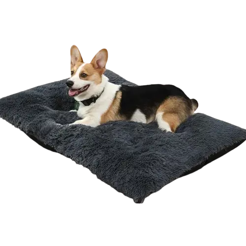 REINO MANSIDI Cama de Perro Rectangular para macotas, perros, gatos, etc. Camas de mascotas con felpa para invierno - 1