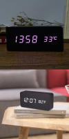 Reloj De Alarma Digital De Madera Con Pantalla LED Y Temperatura Reloj De Escritorio Moderno Para Oficina Y Habitación - details 10
