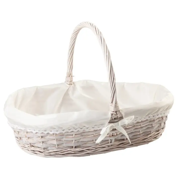 WANDERLUST DECO Cesta lacada blanca forrada 50x33x30h cm - 1