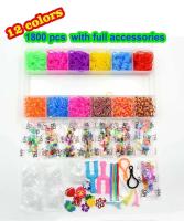 Set De 1800 Piezas De Banda Elástica De Goma Colorida Para Niñas Herramienta De Tejido Para Pulseras Kit De Juguete Educativo Para Niños De 7 a 10 Años - details 3