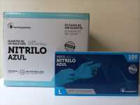 Guantes de nitrilo azul sin polvo ni látex, caja de 10 cajitas con 100 unidades – Ideal para hostelería,limpieza y más. - details 1