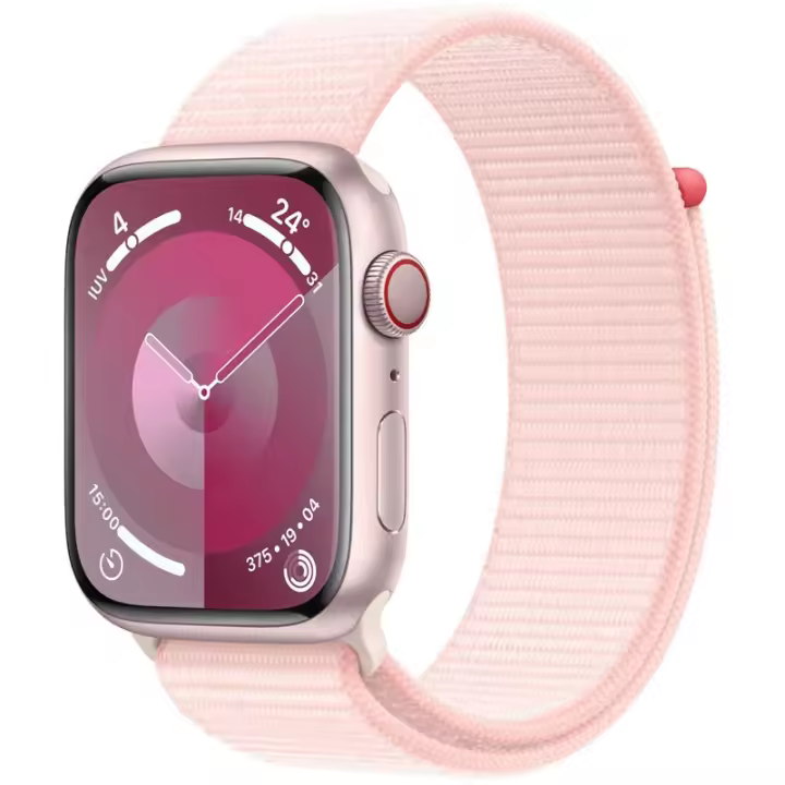 Apple Watch Series 9 GPS Cellular 45 Ca Correa de Hombro Deportiva de Aluminio Rosa Claro - 1