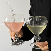 Vaso De Corazones Creativos Para Bebidas Con Pajita Vaso De Mezcla Para Bar Vaso De Jugo De Coctel De Altura Material Vidrio Borosilicato Capacidad 220ml - details 2