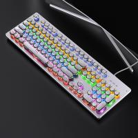 Teclado Mecánico Retro Punk Con Switch Azul Negro Marrón 104 Teclas USB RGB Backlit Para Juegos Y PC Laptop - details 13