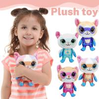 Juego De 4 Peluches De Gatos Super Kitties Anime Muñecos De Peluche Suaves Cristal Azul Verde Amarillo Juguetes Para Niños - details 0