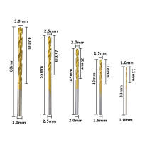 Juego De Brocas De Tornillo Templadas En Titanio HSS Para Metal Y Madera Herramientas De Carpintero 1.0mm-3.5mm 50Pcs 60Pcs - details 1