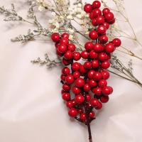 Ramas De Bayas Rojas Artificiales Para Decoración De Navidad Árbol De Navidad Fiesta Hogar Mesa Adornos Wreath DIY Regalo - details 0