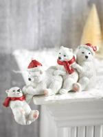 1pc Ornamento De Navidad Oso Polar De Resina Estatua De Jardín Decoración Artesanal Material De Resina Origien China Continental - details 1