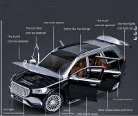 Coche De Escala Diecast Benz GLS 600 SUV 1:24 Con Sonido Y Luz Vehículo De Off-Road De Metal Para Colección Juguete Para Niños - details 2