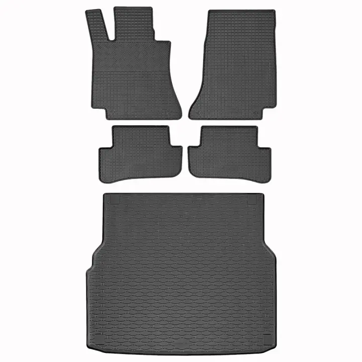 Alfombra protector maletero + alfombrillas de goma a medida kit MERCEDES C W205 T S205 Familiar - 1