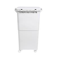 Papelera de reciclaje de clasificación selectiva con pedal, ruedas y asa de doble compartimentos de 38L (24L + 14L) o 42L (24L + 4L + 14L) - details 10