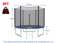 ALLINLIFE Trampolín portátil para niños de 140 cm / 160 cm,Cama elástica - trampolín 6FT, 8FT ideal para regalo de Navidad, espuma anticolisión para saltar y actividades de trampolín interior en trampolín interior para 4-15 años - details 2