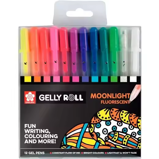 Talens sakura estuche de 12 bolígrafos gelly roll moonlight colores surtidos - 1