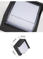 Lámpara De Pared LED Impermeable IP65 Para Exterior Luz De Exterior Moderna En Negro Decorativa Y Funcional Iluminación Exterior Sconce - details 9