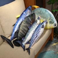 Juguete De Peluche 3D Simulación Peces Mero Salmón Saury Cordero Cojín Creativo Para Sofá Regalo Para Niños Animal De Peluche Tipo Muñeco Relleno De Algodón PP - details 2