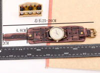 Reloj De Pulsera Para Hombre Punk Retro Con Correa Ancha De Cuero Reloj Militar De Cuarzo Con Pulsera De Cuero Display Sin Números - details 10