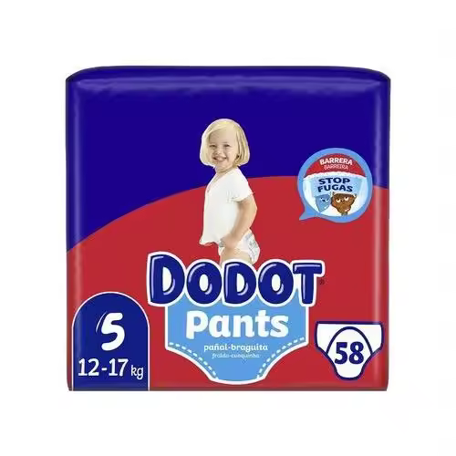 Dodot Bebé Pants Pañales, Talla 5, 12-17 kg, 58 Pañales, Pañal-Braguita con Ajuste 360° Anti-Fugas - 1
