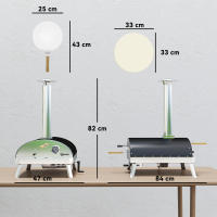 Outsunny Mini Horno de Pizza Exterior Portátil Horno de Leña con Piedra Refractaria Ø33 cm Pala Mangos de Madera Termómetro y Bandeja Giratoria para Jardín Terraza Camping Patio - details 2