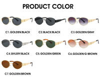 Gafas De Sol Ellipticas 9521 Con Montura De Metal Estilo Europeo Y Americano Tendencia Ins Gafas De Moda Para Hombre Y Mujer - details 4