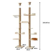 Cature, Torre para Gatos de Lujo, Árbol Rascador con Múltiples Plataformas y Hamaca, Color Beige, 80*40*235~247cm - details 7