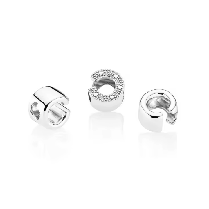 PANDORA Charm de Plata con Inicial Letra C para Joyería Infantil - 1
