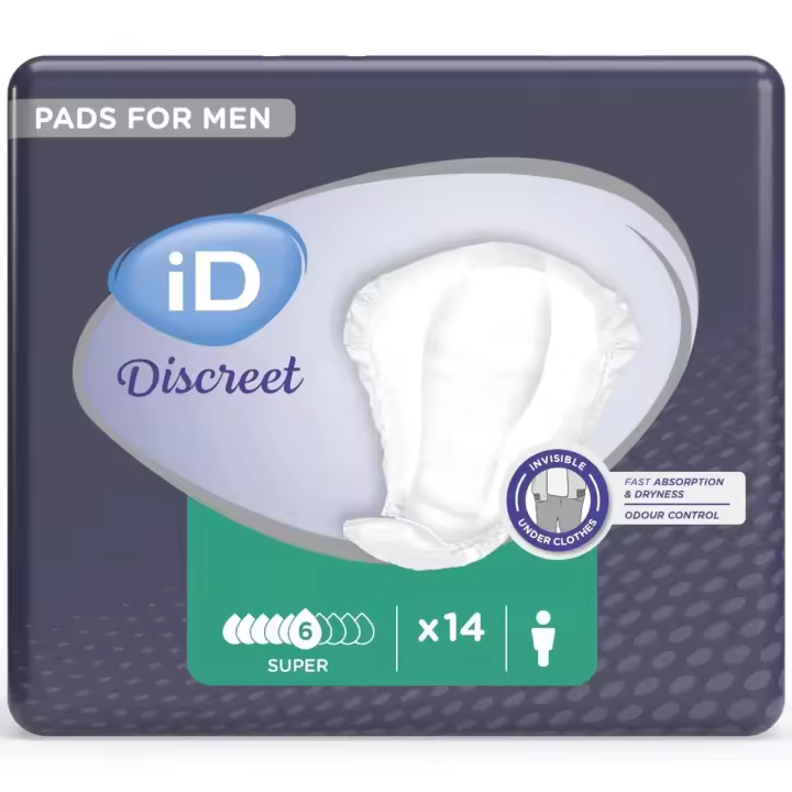 ID DISCREET MALE SUPER - Pañales para Hombres - Incontinencia Urinaria Leve o Moderada - 1