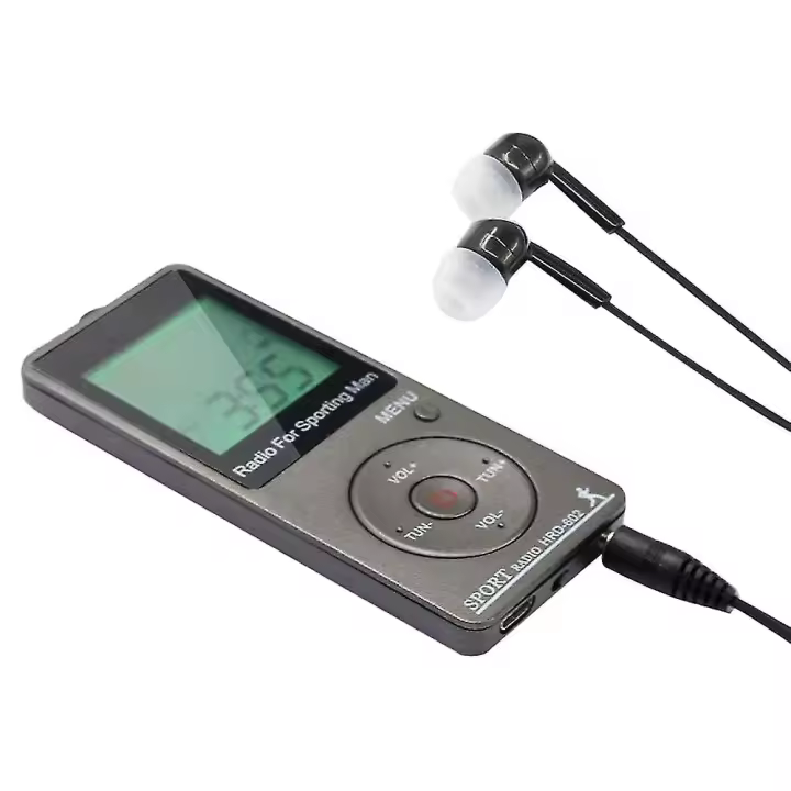 Radio portátil Radio personal con auriculares Radio walkman con batería recargable Pantalla digital Radio ESTÉREO - 1