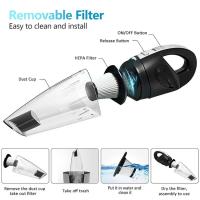 Potente Aspiradora de Mano Inalámbrica Portátil 120W 2200mAh con Función Húmedo y Seco Filtro HEPA Lavable y 5 Boquillas Recargables para Hogar, Mesa, Oficina, Coche，regalos para hombre - details 5