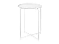ARISE SHOP-Mesa auxiliar redonda, mesa de bandeja de metal, mesa auxiliar de 47diam blanco  y negro.47x51cm - details 1