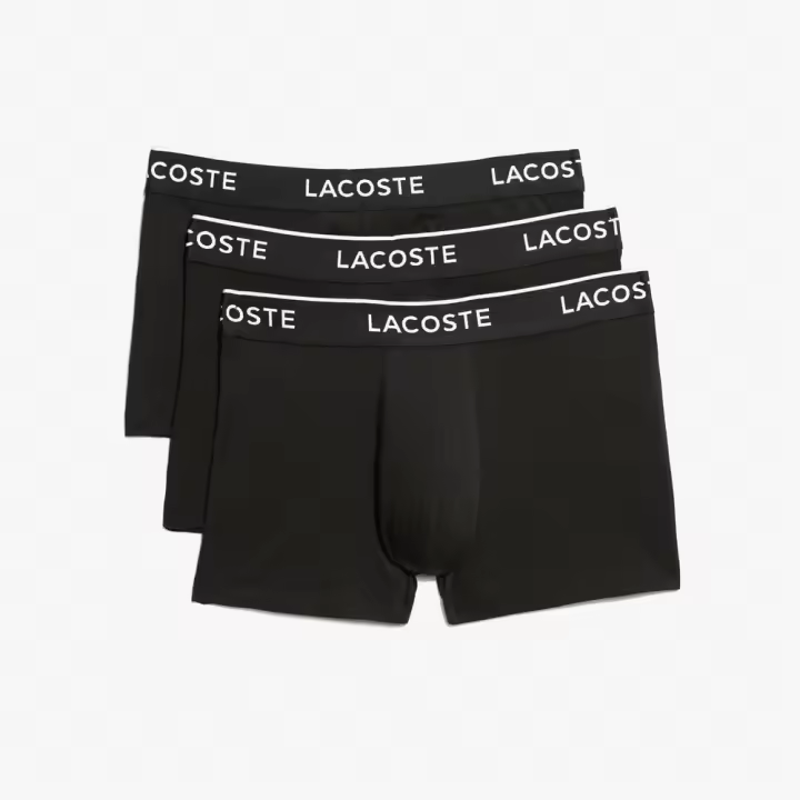 Pack 3 Calzoncillos Negros Lacoste Estilo Casual - 1