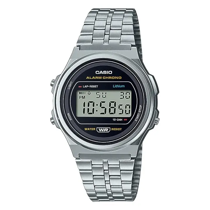 Reloj Casio Digital Retro Vintage Hombre A171WE-1AEF · Acero Inoxidable · LED · Cronómetro - 1
