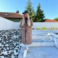 Nueva Chaqueta Larga Elegante Para Mujer 2025 Otoño Invierno Cálido Y Grueso Con Capucha Color Sólido Y Bolsillos De Terciopelo Chaqueta De Windbreaker - details 14