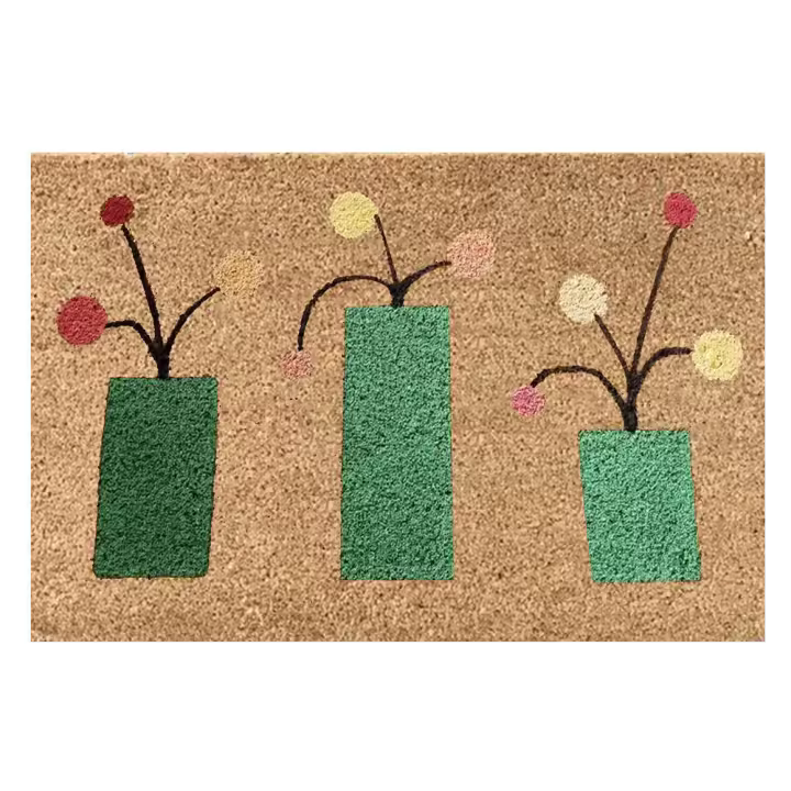 Alfombra De Puerta Veraniega Absorbente Y Antideslizante Alfombra De Entrada Decorativa De Bajo Perfil Para Baño Y Entrada Material De Poliéster 100% - 1
