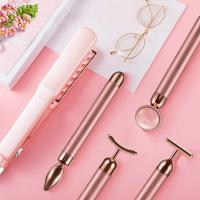 Rodillo De Cuidado Facial De 4 En 1 Con Vibración De Cristal De Rosas De Apatita Rodillo De Jade Para Lifting Y Adelgazamiento Massajeador De Ojos T/V Shaped Belleza Cuidado - details 2