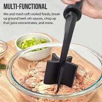Cortador y machacador de carne de 2 piezas: picador de carne, raspador de plástico, divisor de cocina para alimentos, papas y frijoles, cortador de carne de silicona para picar y mezclar. - details 3