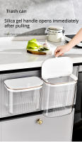 Basurero De Pared De 8/11L Con Tapa Resistente Al Agua Para Cocina Y Baño Basurero Estrecho Reciclable De ABS Montado En La Pared - details 3