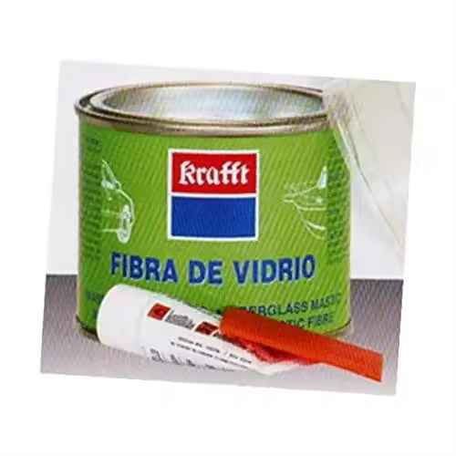 Krafft Masilla de Fibra de Vidrio y Resina Poliéster, Masilla de Carrocero Coche Polins 14462 -250gr - 1