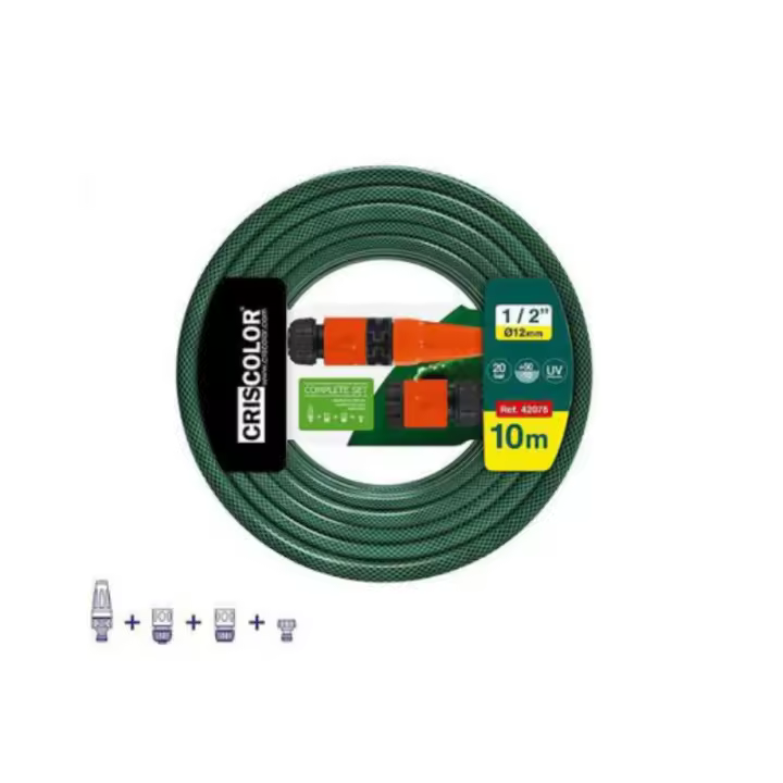 STARLEY-*Manguera de Agua de Jardín 1/2" Pulgadas(12mm) 10m/15m/20m - Set Manguera con Conexión y Boquillas para Riego Reforzada 3 Capas -Presión de rotura de 20 bar - 1