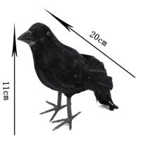 Modelo De Animal Artificiales Realistas Negro Corazón De Aves Para Repeler Pigeons Y Control De Fauna Silvestre Decoración Exterior Para Jardín - details 5