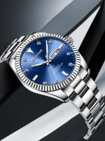 Reloj De Cuarzo Lujo Para Hombre ROMITIME Marca Original Con Dial De Diamante Y Calendario Acero Inoxidable Luminoso Resistente Al Agua - details 9