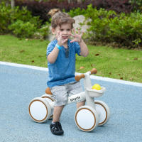 AIYAPLAY Bicicleta sin Pedales para Niños de 12-36 Meses Bicicleta de Equilibrio con Asiento Ajustable Cesta y 4 Ruedas Silenciosas Carga 20 kg 56x27x39 cm - details 0