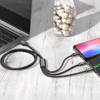 Cable De Carga USB 3 En 1 Super Rápido Para iPhone 14 Samsung Huawei Xiaomi Redmi POCO Braided 1m 2m Micro USB Tipo C - details 8