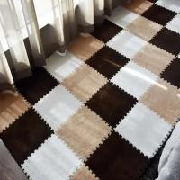 16PCS Alfombra De Piso Interconectada De Espuma De Peluche 30x30cm Alfombra De Moda Suave Para El Hogar Alfombras De Área Cuadradas - details 28