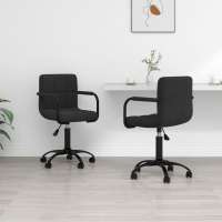 vidaXL Sillas de comedor giratorias 2 uds terciopelo en color Negro/Gris claro/Gris oscuro | cómodas modernas ergonómicas para comedor cocina salón hogar - details 0