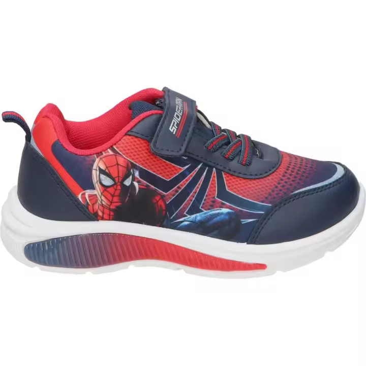 LEOMIL | Zapatillas con Luces de Spiderman Infantiles – Deportiva en Color Rojo y Azul con Diseño de Spiderman – Sneakers con Cordones y Velcro – Con Luz – Máximo Ajuste – Cómodas – Modelo SP013775 - 1