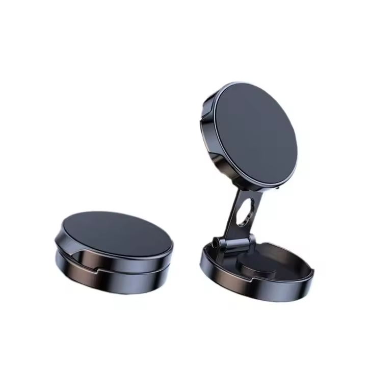 Soporte Móvil Coche, Soporte Magnético para Teléfono de Coche POWERLAND - Aleación de Aluminio Negro Elegant, Rotación de 360 °, GPS y Todos Los Smartphones - 1