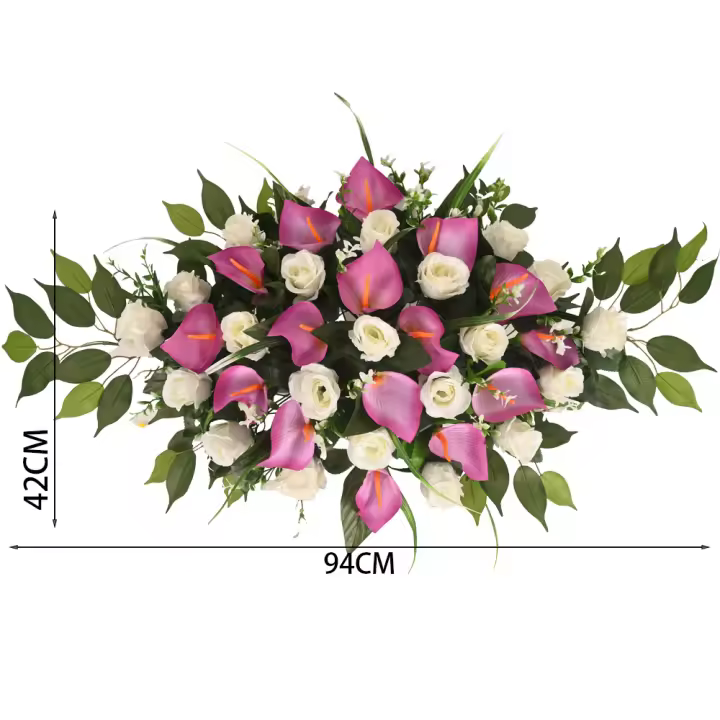Poenia Arte Floral-Centro De Flores Artificiales Para Cementerio-REF CP004-42cm*94cm - 1
