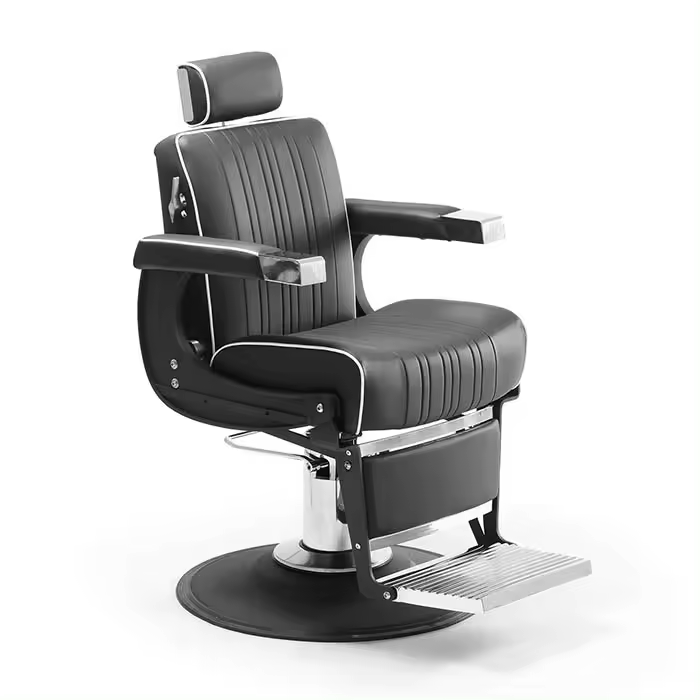Sillón Barbero hidráulico reclinable y giratorio con reposabrazos Modelo LBH Fold - 1