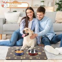 Alfombrilla De Alimentación Para Perros Absorbente Antideslizante Secado Rápido Placa De Alimento Y Agua Para Mascotas - details 0