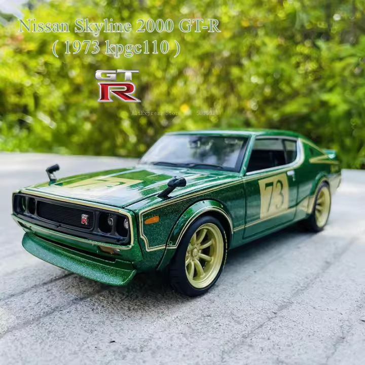 Maisto 1:24 Nissan Skyline 2000 GT-R 1973 Modelo De Coche De Aleación Decoración Artesanal Colección Juguete Regalo De Metal Sin Batería Para Adultos Y Niños - 1